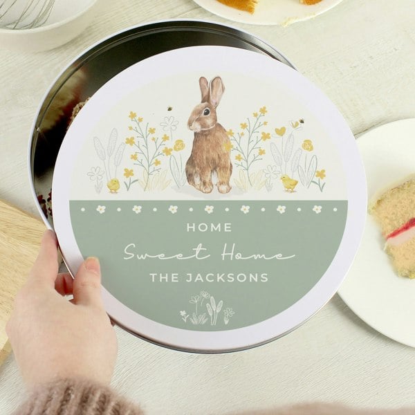 Personalised Memento Company Personalised Spring Bunny Cake Tin