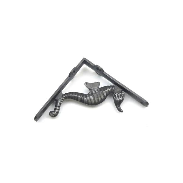 Pair of Antique Cast Iron Seahorse Design Shelf Brackets