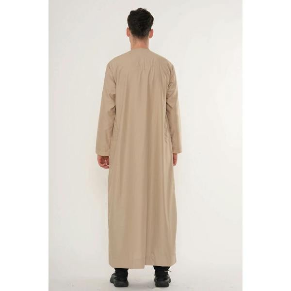 TT-007 - Men's Emirati Omani Gold Embroidery Thobe - Beige - Thobez - 14