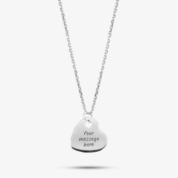 T. H. Baker Engravables- Silver Medium Plain Heart Pendant P-4082