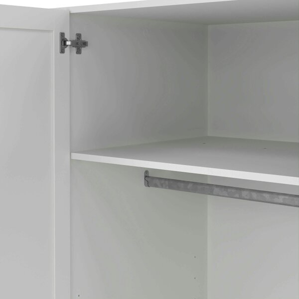 Wyld Haus Cherryfern White Wooden Wardrobe 4 Frame Doors