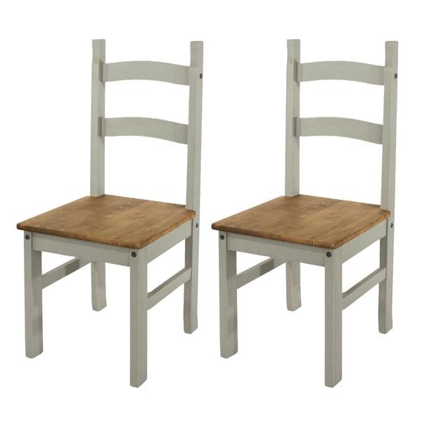 Core Products Pair of Corona Solid Wood Chairs, Waxed Pine