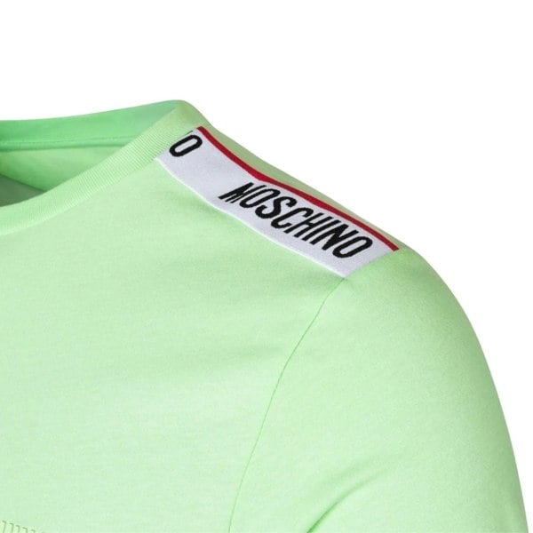 Moschino Taped Shoulder Logo Green T-Shirt L