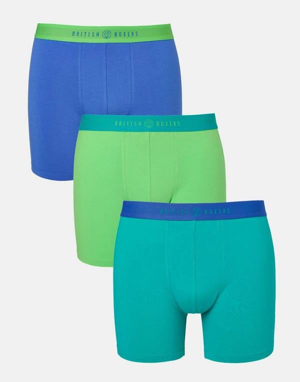 British Boxers Three-pack Men's Cotton Stretch Trunks – Fresh Citrus