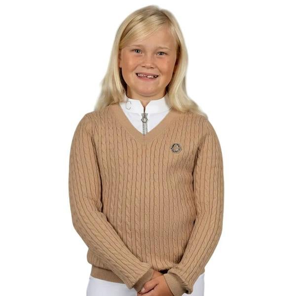 Coldstream Childrens/Kids Next Generation Clarkston Knitted V Neck Jumper - Champagne