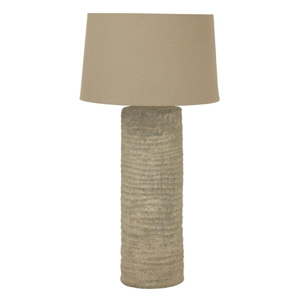 Wyld Haus Florence Tall Grey Etched Aged Stoneware  Table Lamp