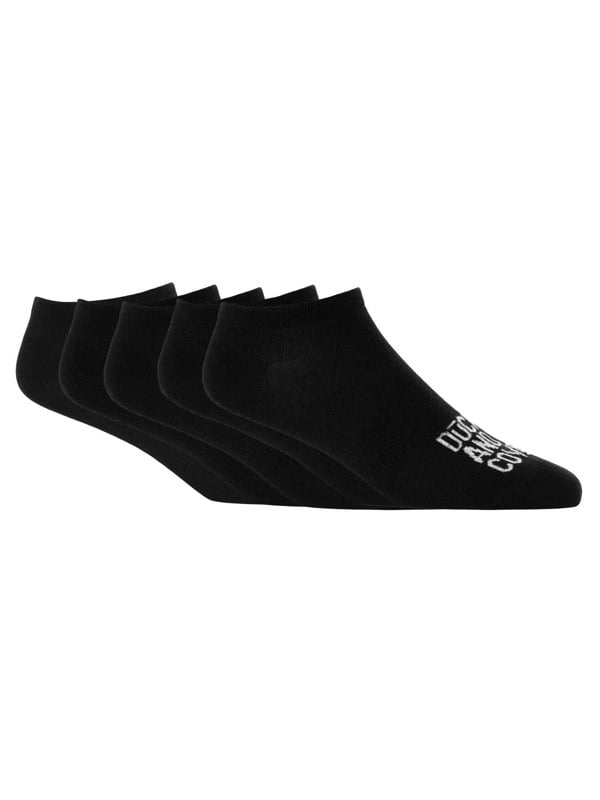 Duck and Cover Fubel Trainer Socks 5pk Black