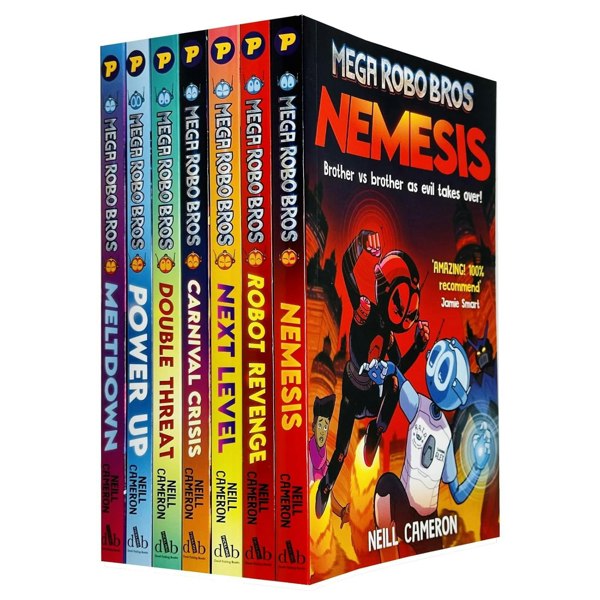 Mega Robo Bros Series Volume 1-7 Book Set By Neill Cameron Meltdown, Power Up, Double Threat & more