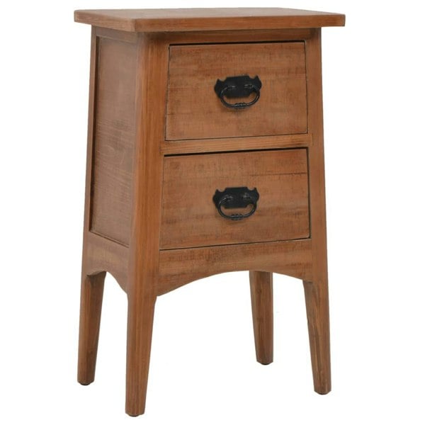 Berkfield Bedside Cabinet Solid Fir Wood 40x29x68 cm Brown