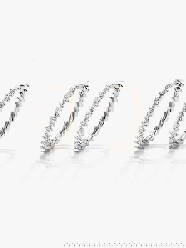 Small Hoop Earrings with Sparkling Pave Stones