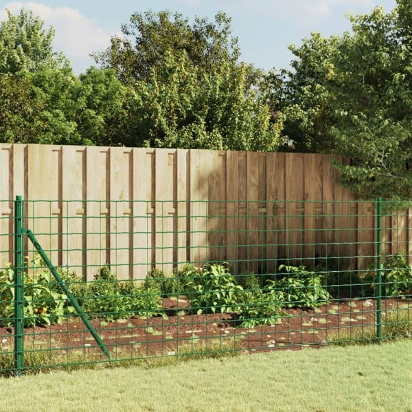 Berkfield Wire Mesh Fence with Flange Green 1.1x25 m