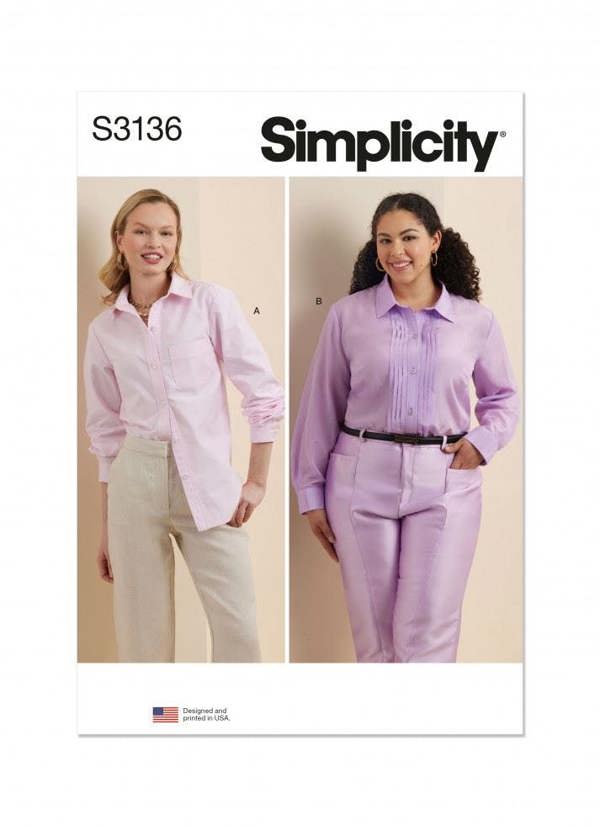 Simplicity Sewing Pattern 3136, Tops, Shirts for Women, M1 (10-12-14-16-18) - Intermediate