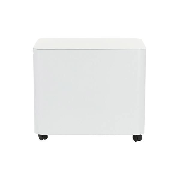 MMT Furniture Designs 2 Drawer Curved Metal Under Desk Mobile Pedestal Unit Filing Cabinet - Fully Assembled