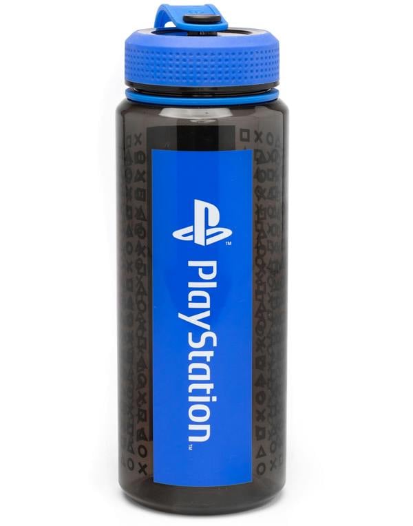 Vanilla Underground PlayStation Mens Black Logo Print & Console Logos Screw Water Bottle (One Size)