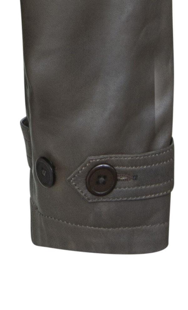 Infinity Leather Womens Cropped Oversized Trench Leather Jacket - Canberra