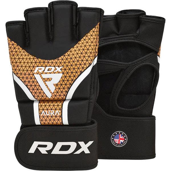 RDX T17 AURA MMA Grappling Training Gloves Gel Padded#color_golden