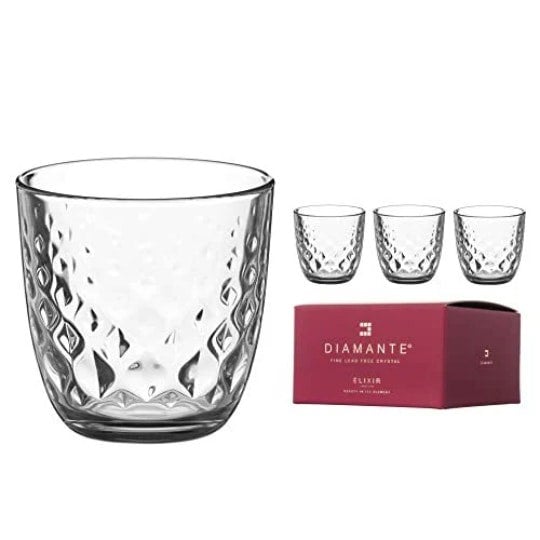 Diamante All Rounder Glasses Short Drink Tumblers Set ‘Slate’ – Set of 4