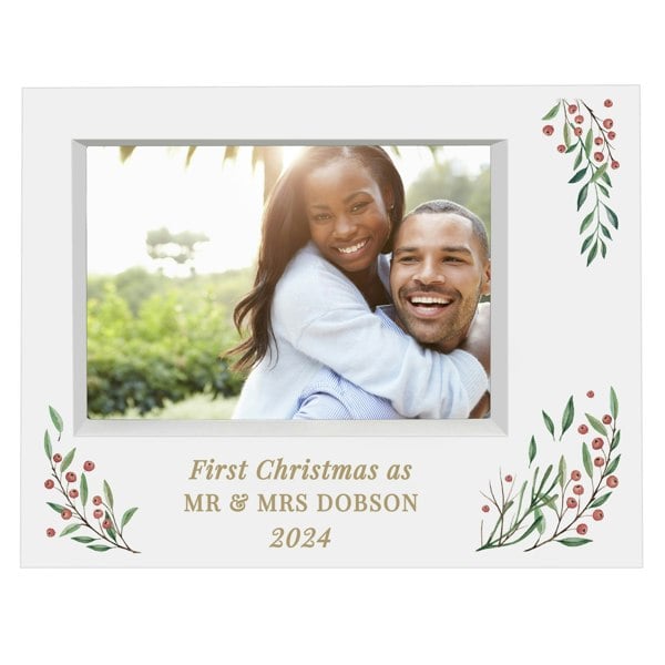 Personalised Memento Company Personalised Christmas Foliage 5x7 Box Photo Frame