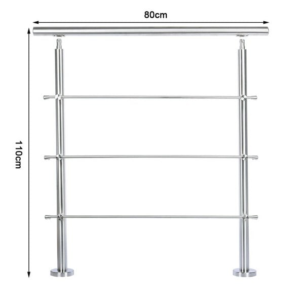 Silver Floor Mount Stainless Steel Handrail for Slopes and Stairs Living and Home