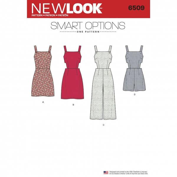 New Look Sewing Pattern 6509, Dresses, Jumpsuits for Women, A (6-8-10-12-14-16-18) - Intermediate