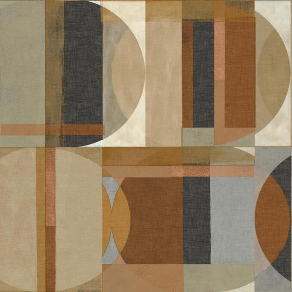 Grandeco Abstract Retro Sojo Textured Wallpaper, Brown