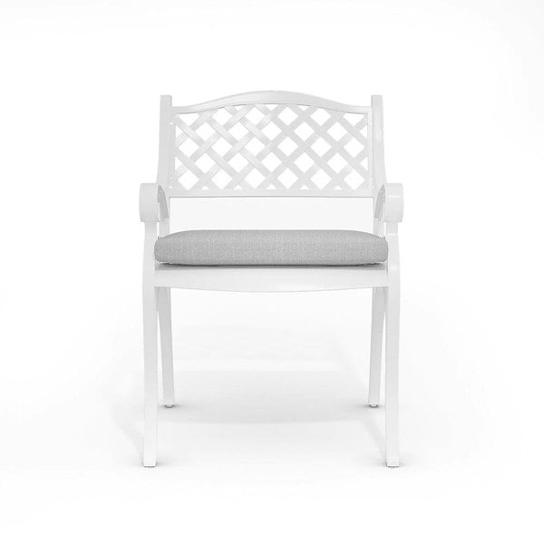 Set of 7 Retro Garden Bistro Set Cast Aluminum with Cushions Garden Dining Sets Living and Home