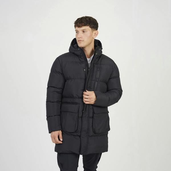 Brave Soul Black Longline Hooded Padded Jacket - Black Image 1