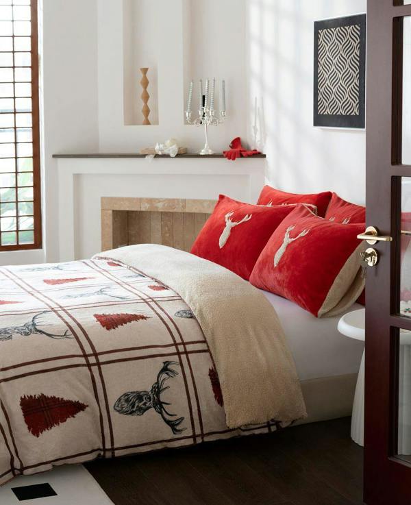 Stag Teddy Red Duvet Cover Set