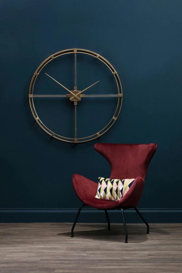 Fifty Five South Beauly 110cm Dia Gold Finish Metal Wall Clock