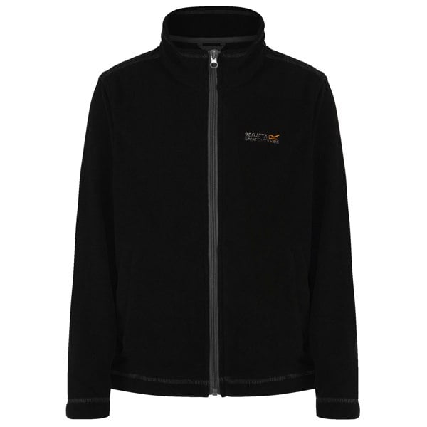 Regatta Great Outdoors Boy's King II Lightweight Full Zip Fleece Jacket - Black/Black