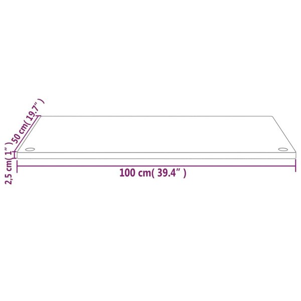 Berkfield Desk Top White 100x50x2.5 cm Solid Wood Pine
