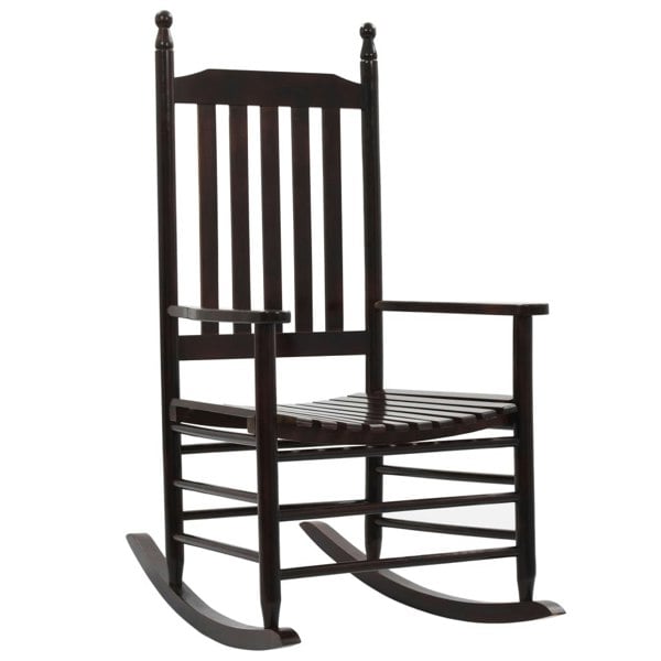 Berkfield Rocking Chair with Curved Seat Brown Poplar Wood