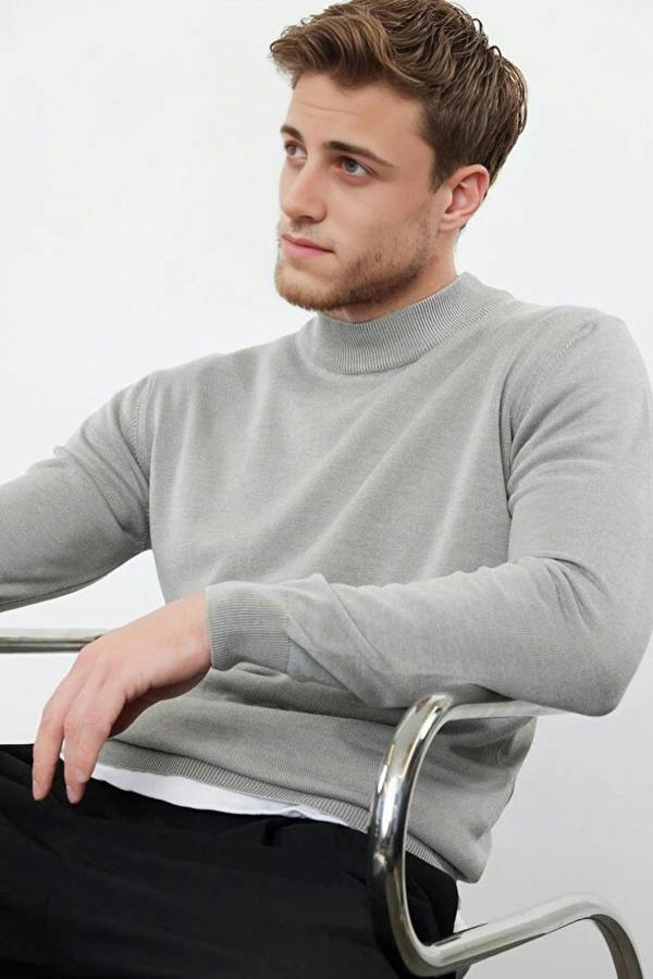 WOVCOR Half Turtleneck Knit Men's Sweater