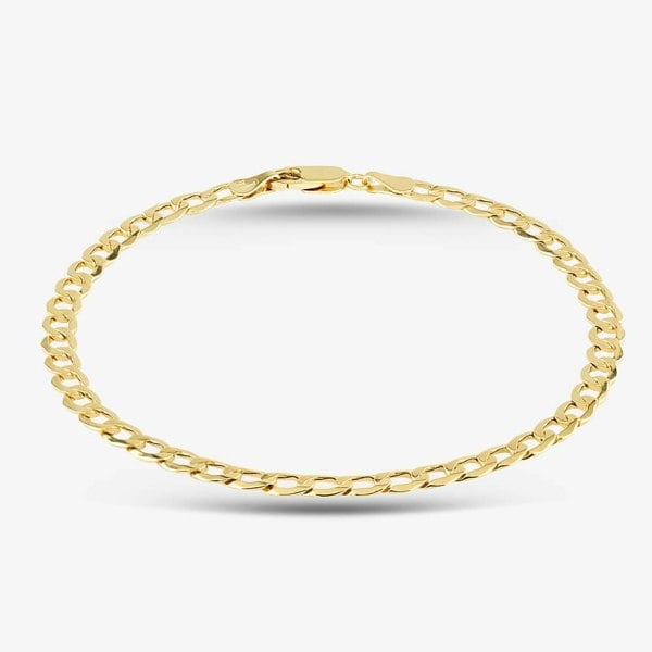 T. H. Baker 9ct Yellow Gold 8.5 Inch Curb Chain Bracelet HC100-8.5