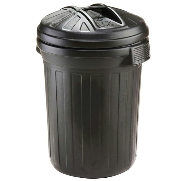 1 x Black Large 80 Litre Capacity Dustbin Heavy Duty Outdoor Shatterproof Refuse/Rubbish Bin With Lid