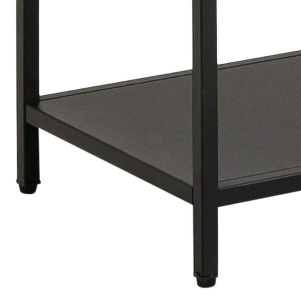 Wyld Haus Graz Matt Black Metal Asymmetrical Bookcase 6 Shelves