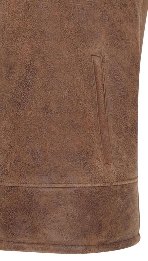 Infinity Leather Mens Aviator Shearling Bomber Gilet - Ambler