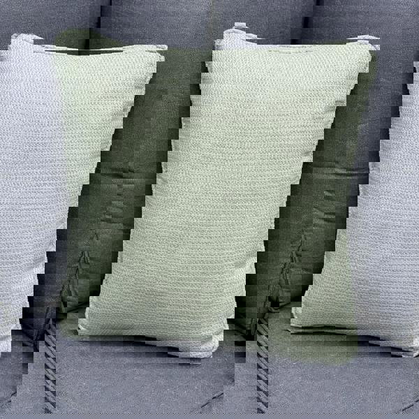 Scatter Cushions 45cmx45cm (18"x18") - Garden Sofa Cushions Pillows UK Made HERRINGBONE GREEN The Garden Furniture Shop