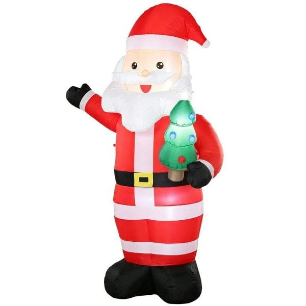 Bobobiy Inflatable Christmas Decoration, 8FT Christmas Inflatable Santa with Bright LED Light, Red