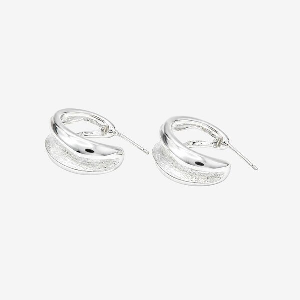 Uchi & Soto Nami Silver Molten Hoop Earrings