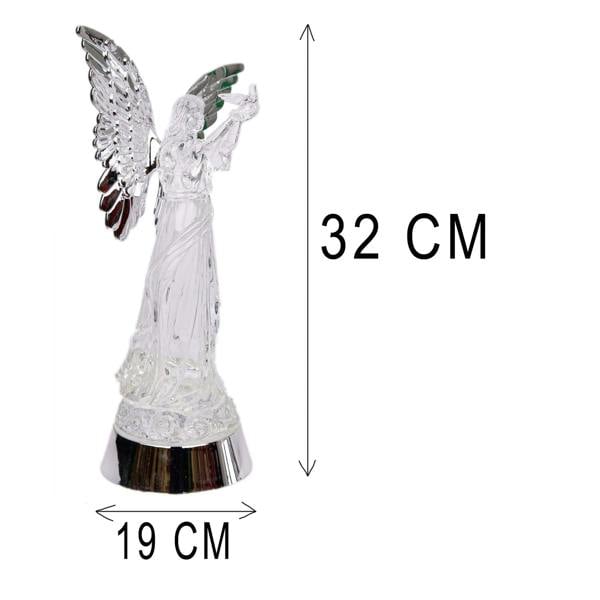 33cm LED Light Up Angel Water Spinner Decoration in Clear Acrylic with Swirling Glitter image 6