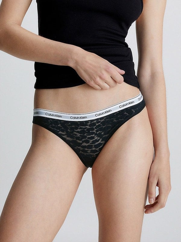Calvin Klein LACE BIKINI Womens Bried Black
