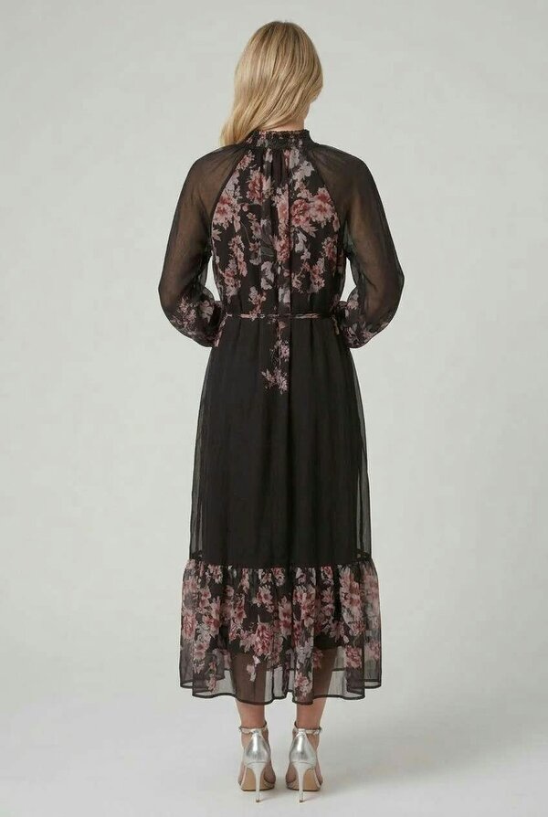 Izabel London Floral High Neck Layered Maxi Dress