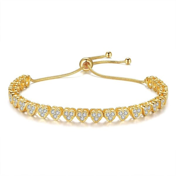 Gold Trip Crystal Heart Slider Bracelet