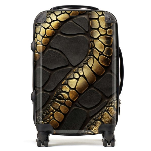 Warren Reed Snakeskin Print Effect Suitcase