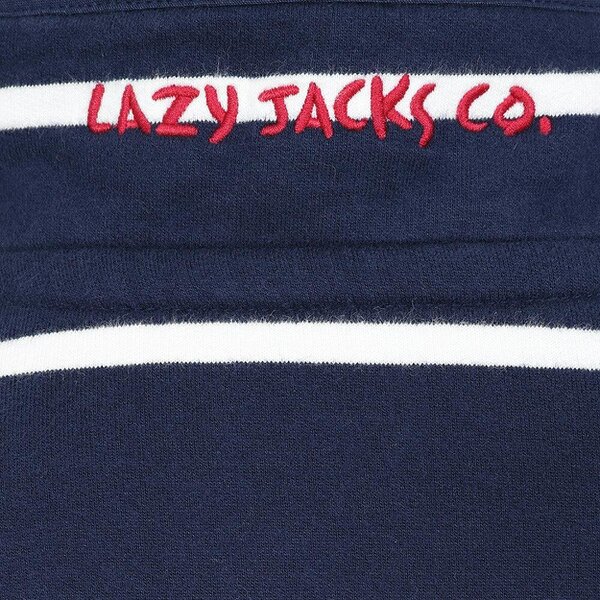 Lazy Jacks LJ51C - Boys 1/4 Zip Striped Sweatshirt - Marine