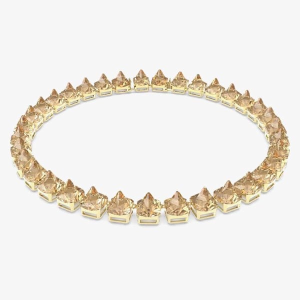 Swarovski Chroma Gold Tone Plated Spike Crystal Necklace 5613679