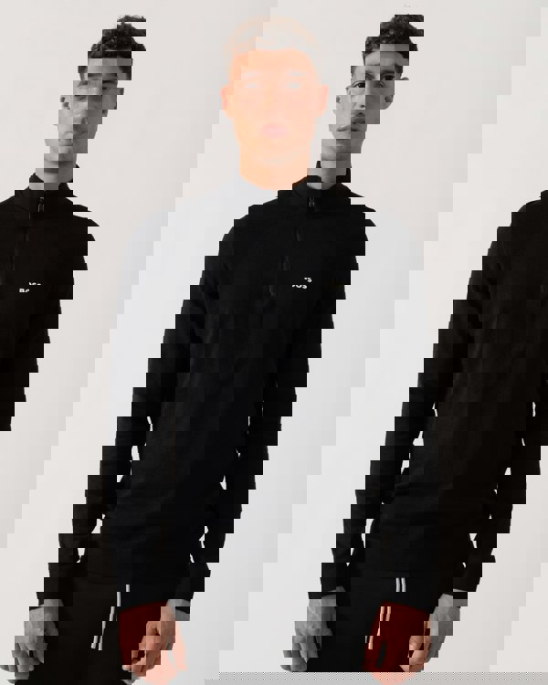 BOSS Green Momentum-Lite Mens 1/4 Zip Jumper - Black 001