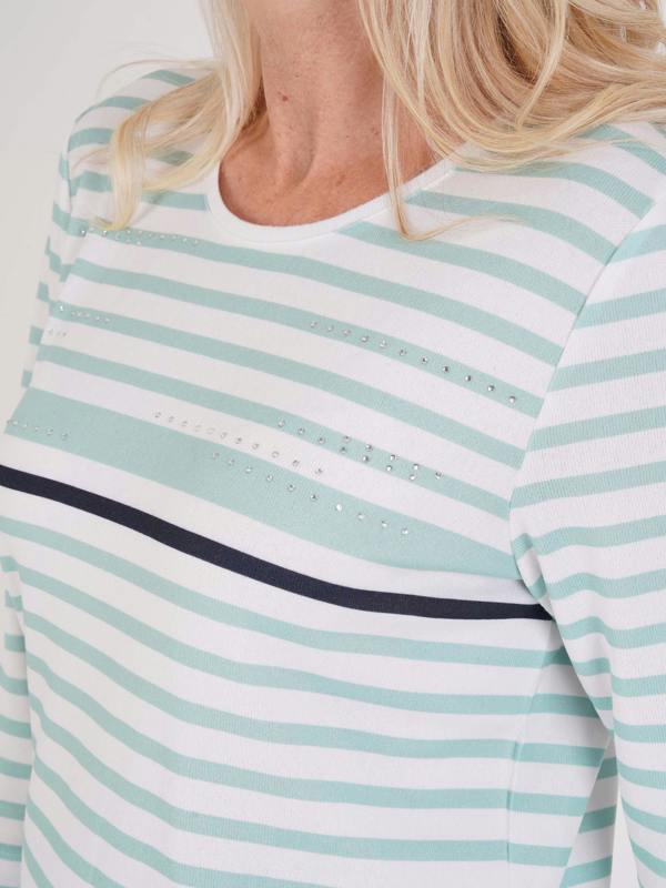 TIGI Stripe And Nailhead Neck Detail Top