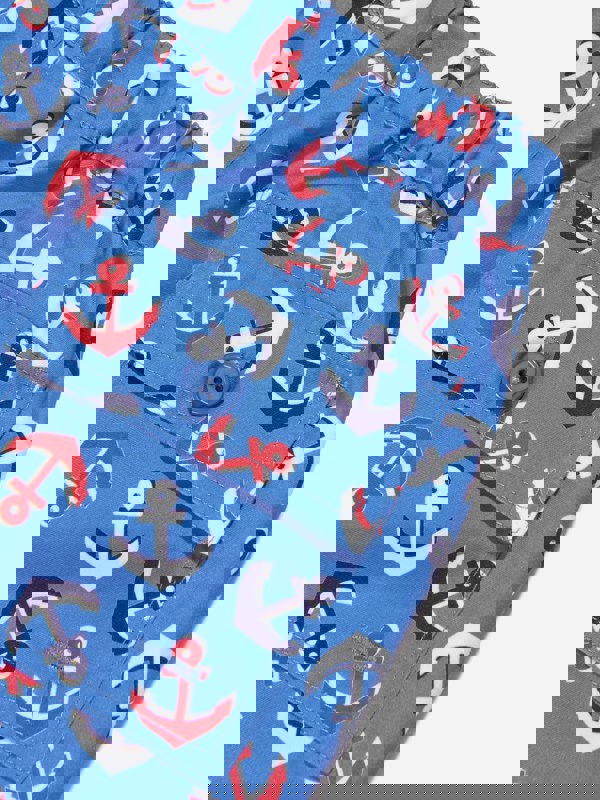 Rachel Riley Baby Boys Anchor Swim Shorts in Blue